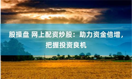 股操盘 网上配资炒股：助力资金倍增，把握投资良机